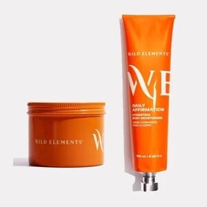 NIB Bundle 2pc New WILD ELEMENTS Body Scrub Exfoliator + Body Moisturizer Citrus